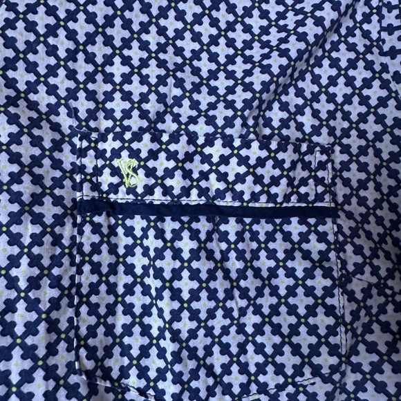 Victoria Secret Nightshirt Cotton Collared  Sz Large Button-Up Blue-White - Picture 2 of 10